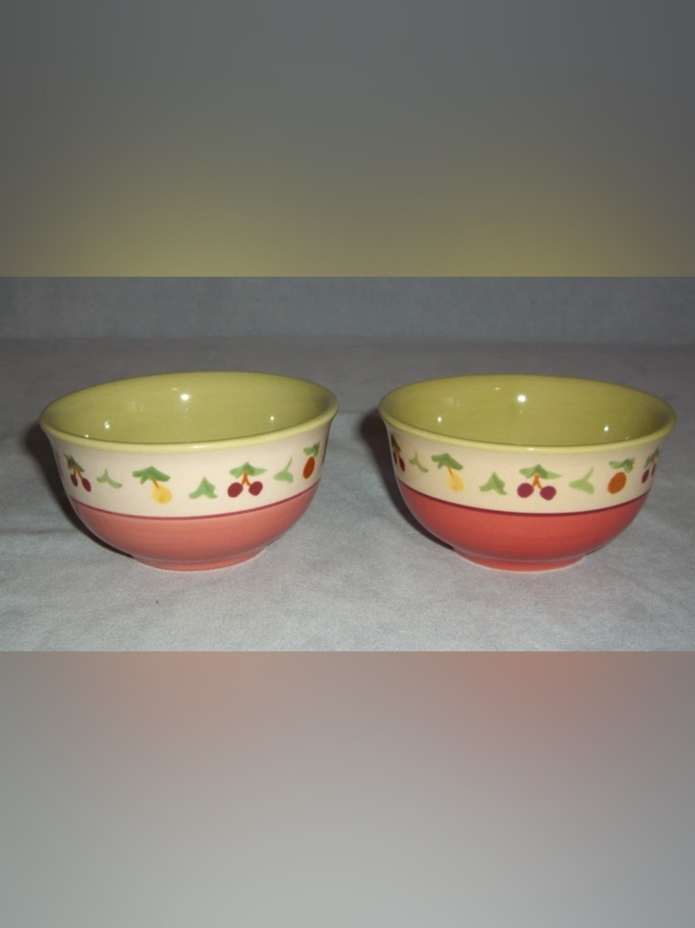 Pfaltzgraff Pistoulet 4.5” Set Of 2 Dessert Berry Fruit Bowls- Jana Kolpen 2002